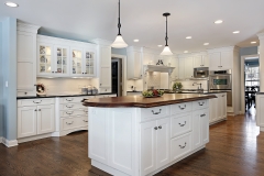Kitchen with wood top island